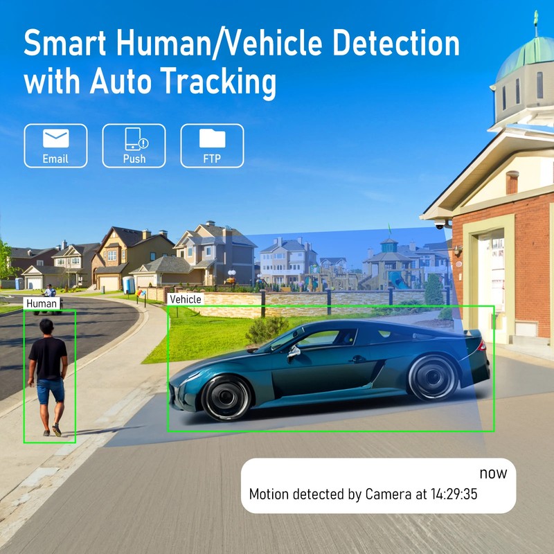 JideTech PTZ 8MP/4K 5X Zoom Security Camera Auto Tracking PoE Dome PTZ Camera gallery