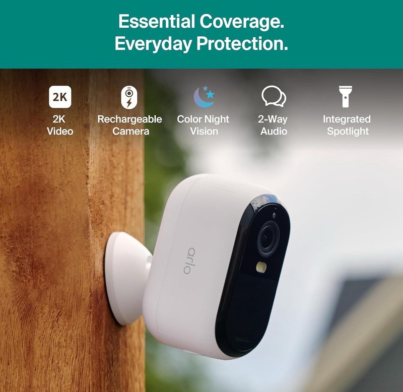 Arlo Essential Security Camera 2K (3rd Gen, Battery) – Wireless Outdoor/Indoor gallery