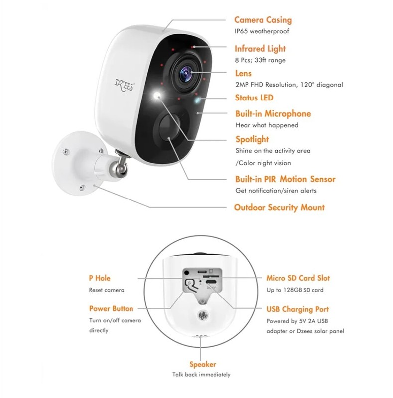 Solar Security Cameras Outdoor, 2K Battery Powered gallery