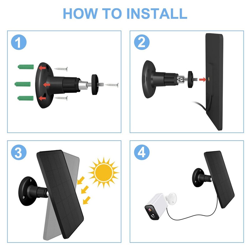 Solar Panel Charger Ring Spotlight Stick Up Camera Doorbell Solar Charger DC/USB gallery