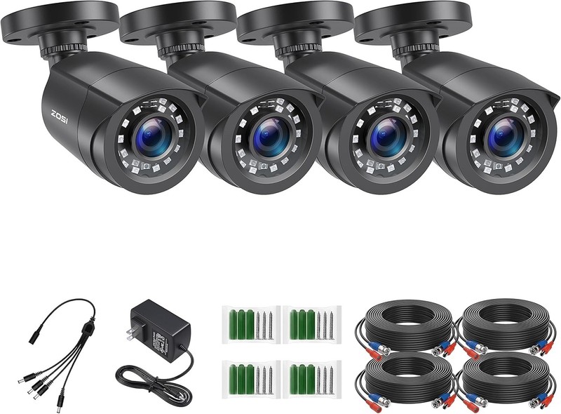 4 Camaras De Seguridad Wifi Exterior 1080P Inalambrica Con Vision Nocturna Video