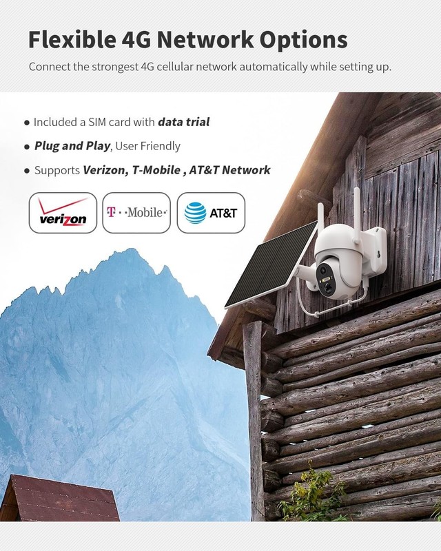 Wireless 4G LTE Surveillance Camera - 2K Resolution, Waterproof with SIM gallery