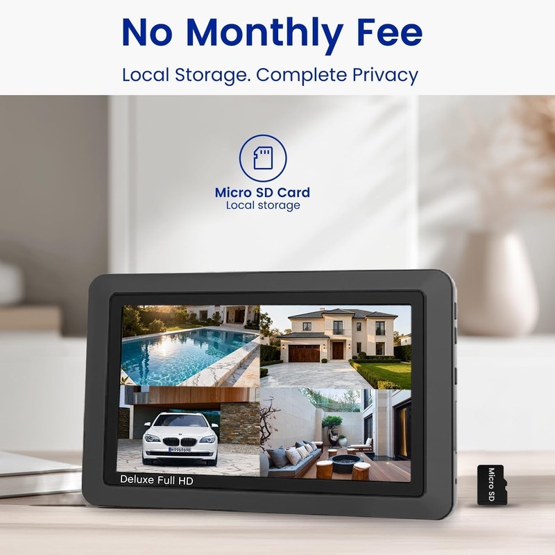 Deluxe Wireless 2-Camera Security System - 7 inch Touchscreen with Night Vision gallery