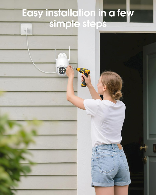 2K Security Cameras Outdoor, 360°Pan-Tilt View 2.4G/5G Wifi Security Camera with gallery