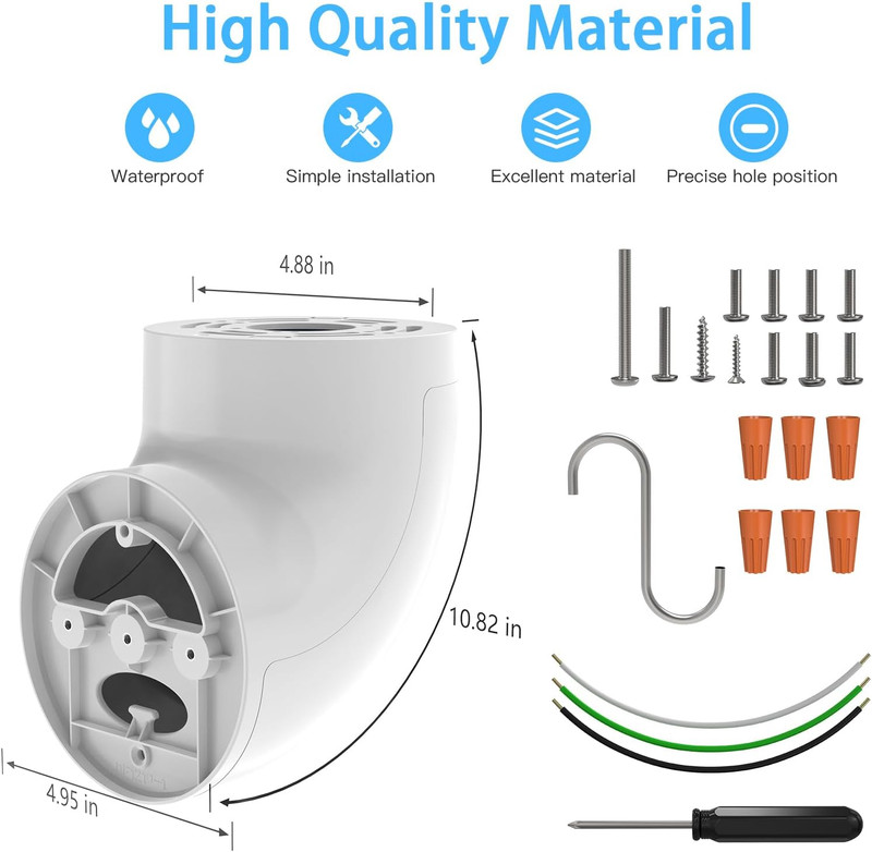 Outdoor Camera Eave Mount Bracket Compatible with R-Ing Floodlight Cam Wired Pro gallery