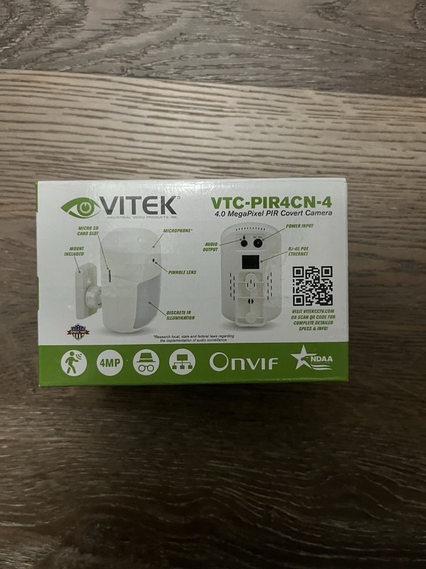 VTC-PIR4CN-4 4.0 MegaPixel Passive Infrared (PIR) H.265+ Network Camera