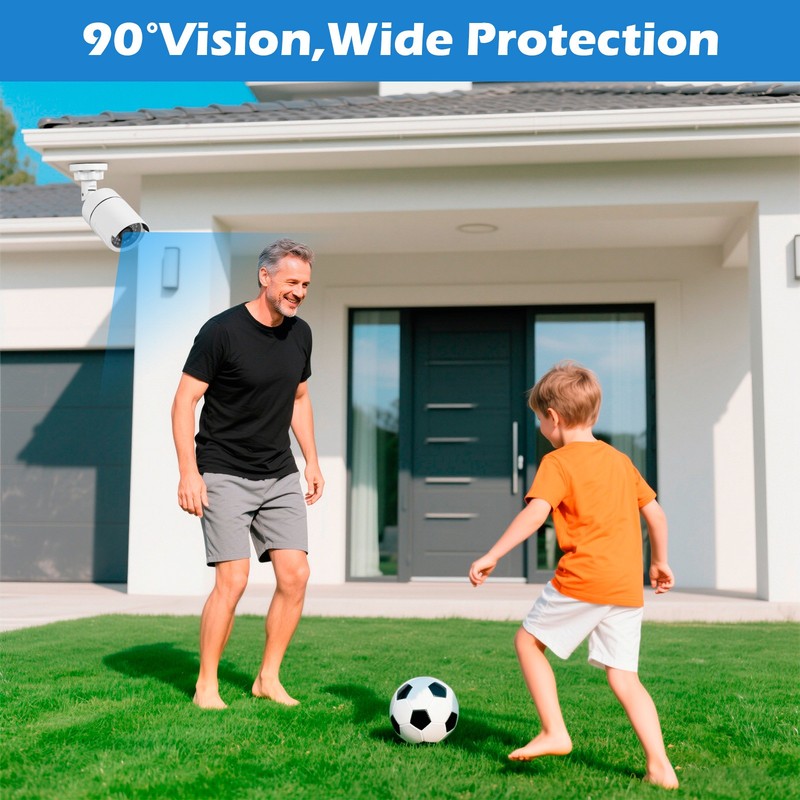 Weatherproof IP66 5MP Security Cameras 2 Pack Outdoor Indoor 24 Hour Protection gallery