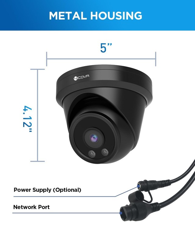 4COVR 4K 8MP PoE IP , Outdoor Wired Surveillance Video with Audio, Smart Huma... gallery