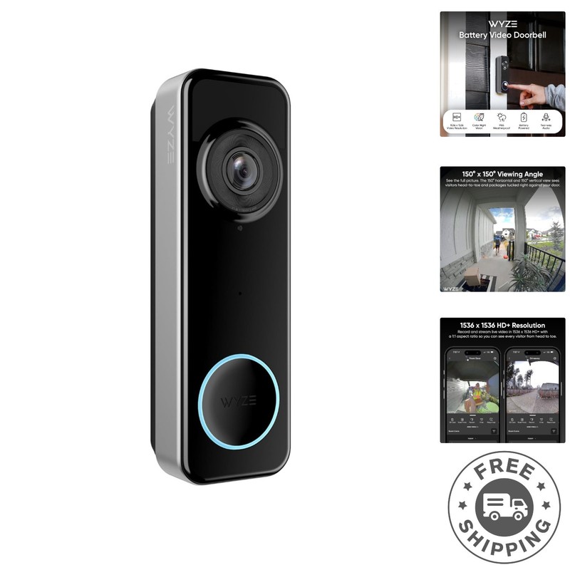Wireless Video Doorbell Camera 1536p HD+ with Color Night Vision & Two-Way Audio