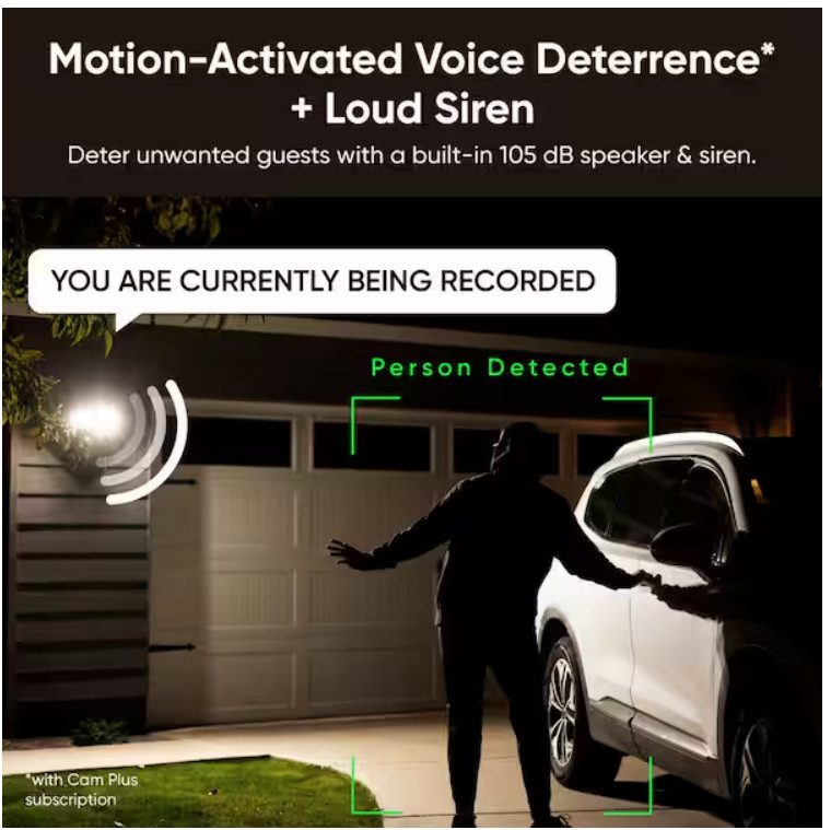 Wyze WYZECFL2 Wired Outdoor Wi-Fi, 2800 Lumen Floodlight Home 2k Security Camera gallery