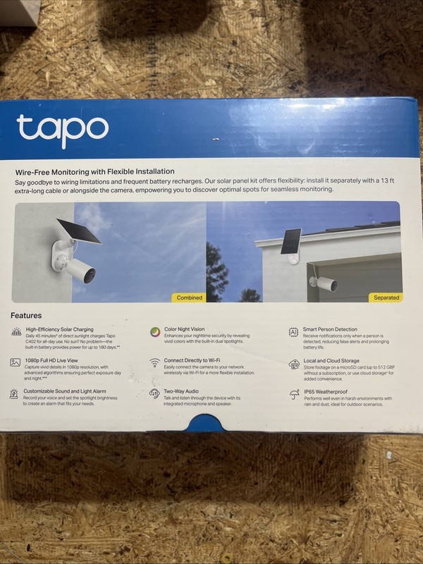 TP-Link SolarCam C402 Kit, Outdoor Battery Camera with Solar Panel Base gallery