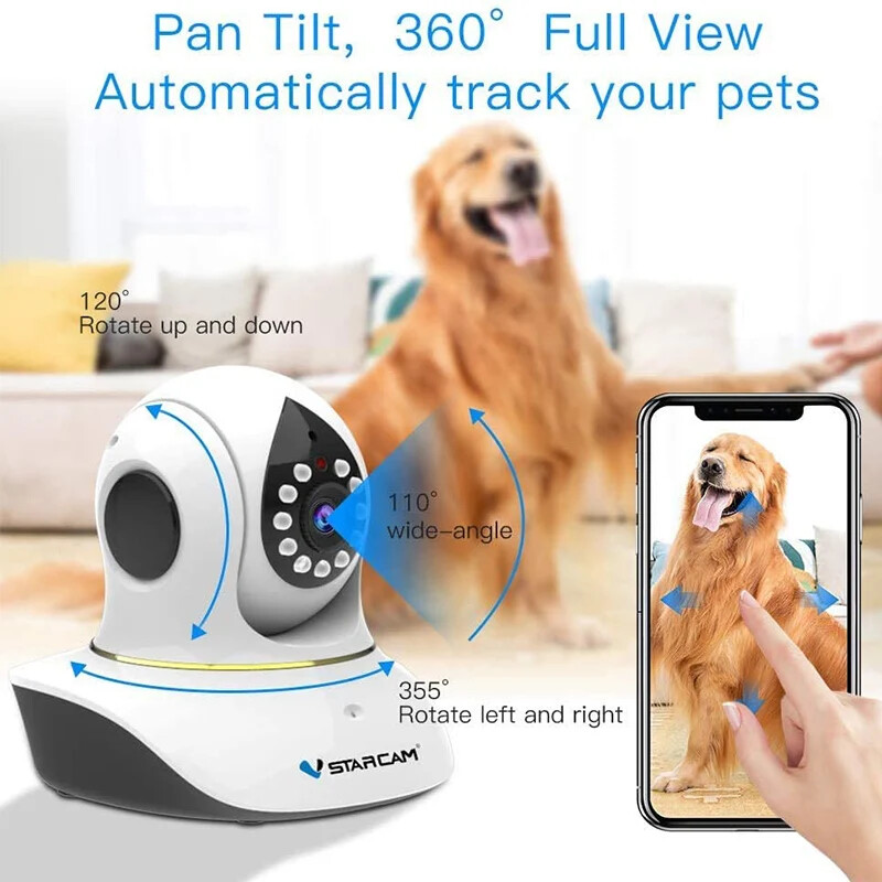 VStarcam Pet 1080P 2MP Wireless Wifi ONVIF Smart IR Night Vision AI IP Camera