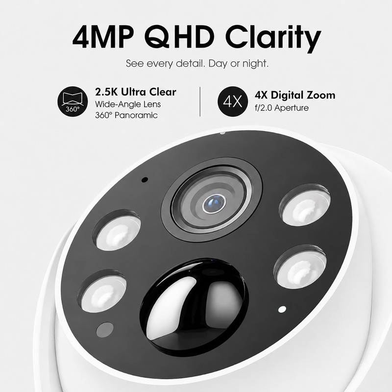 ARCCTV 4MP WiFi6 Wireless Outdoor Security Camera Solar Battery Powered PTZ Cam gallery