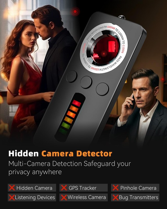 AI Privacy Pen Hidden Camera Detector,Portable Anti-Spy Bug Finder with Listenin gallery