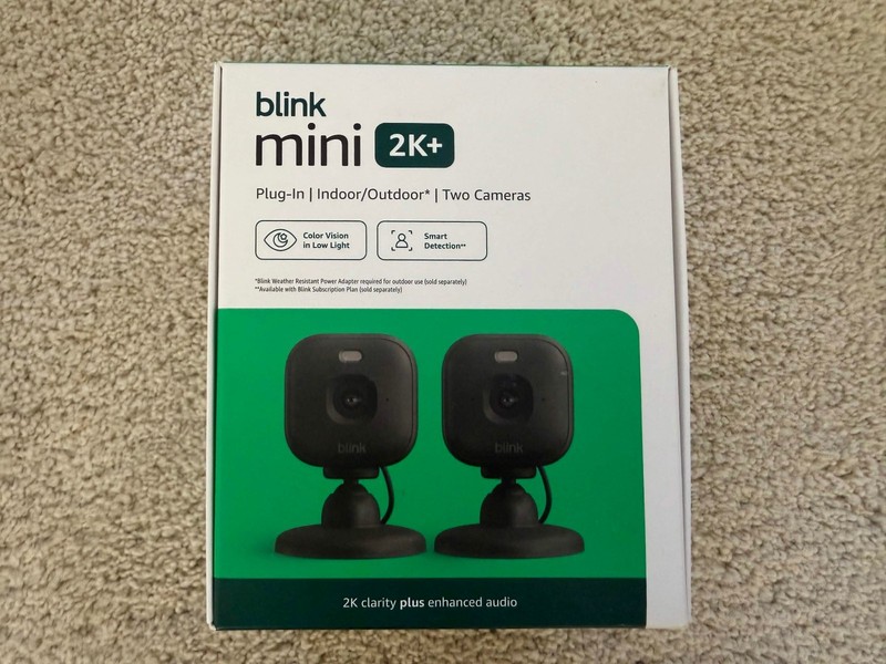 Blink Mini 2K+ (newest model) Plug in Home & Pet Indoor Security Camera 2 PACK🔥
