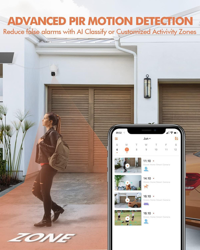 Security Cameras Wireless Outdoor, 2K Pan/Tilt 360° View Solar/Battery Powered W gallery