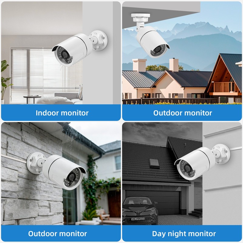Weatherproof IP66 5MP Security Cameras 2 Pack Outdoor Indoor 24 Hour Protection gallery