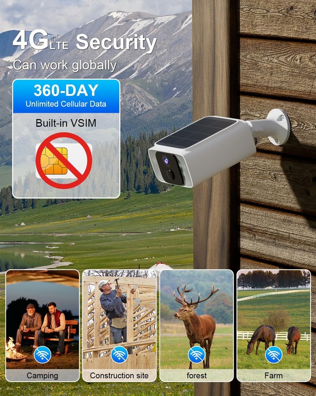 S26 4G LTE Cellular Security Camera with 1st Year Free Data, Solar Camera Out... gallery