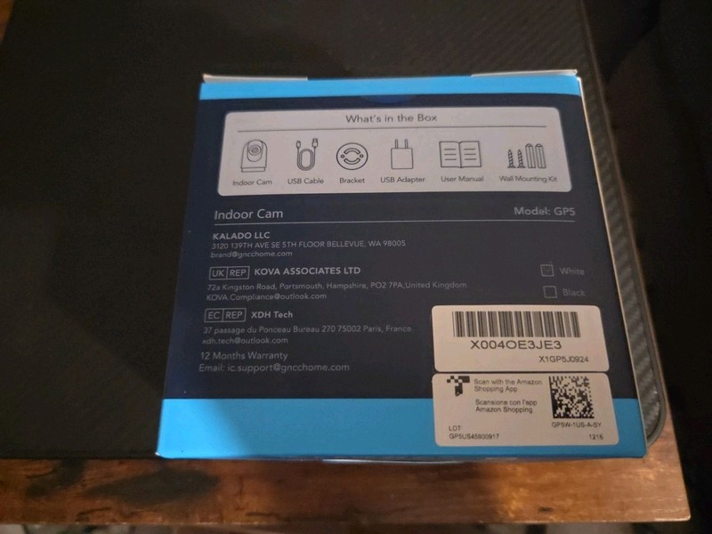 NIB & SEALED - GNCC Indoor Cam WHITE # GP5 - Night Vision, Motion & 2-way Audio gallery