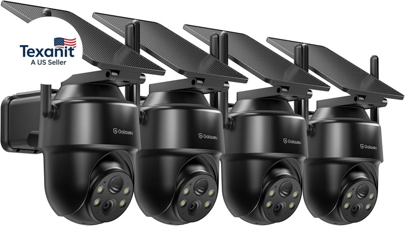 2K Security Cameras Wireless Outdoor-360° PTZ Cameras for Home Security with Sol