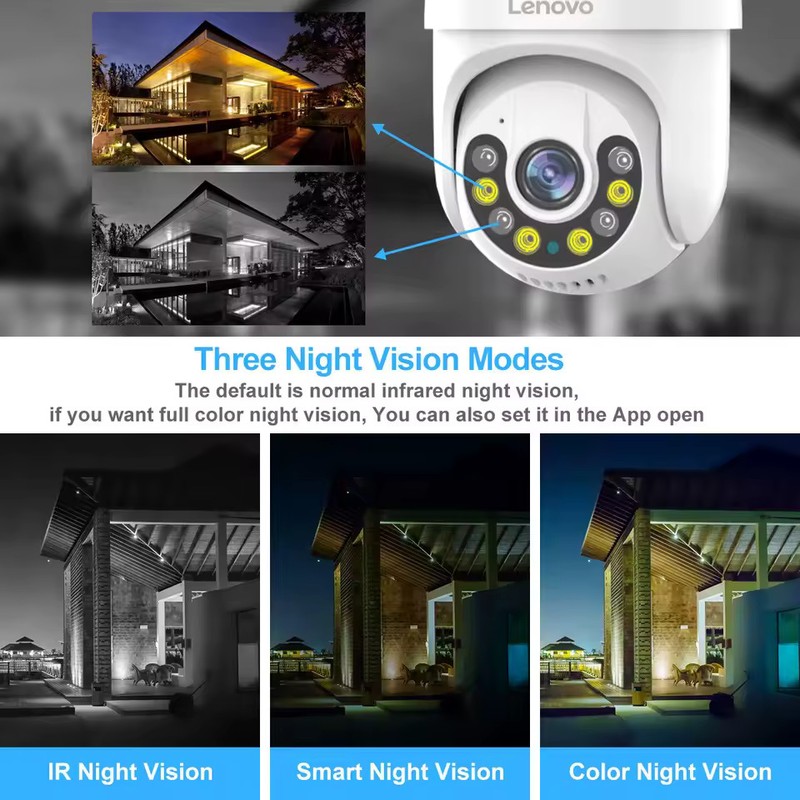 Lenovo 5MP Security Camera Wifi Dual Lens PTZ Auto Tracking Video CCTV 5X Zoom gallery