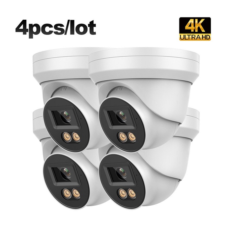4pcs Vikylin 4K 8MP F1.0 Full Color Security IP Camera POE MIC CCTV Outdoor US
