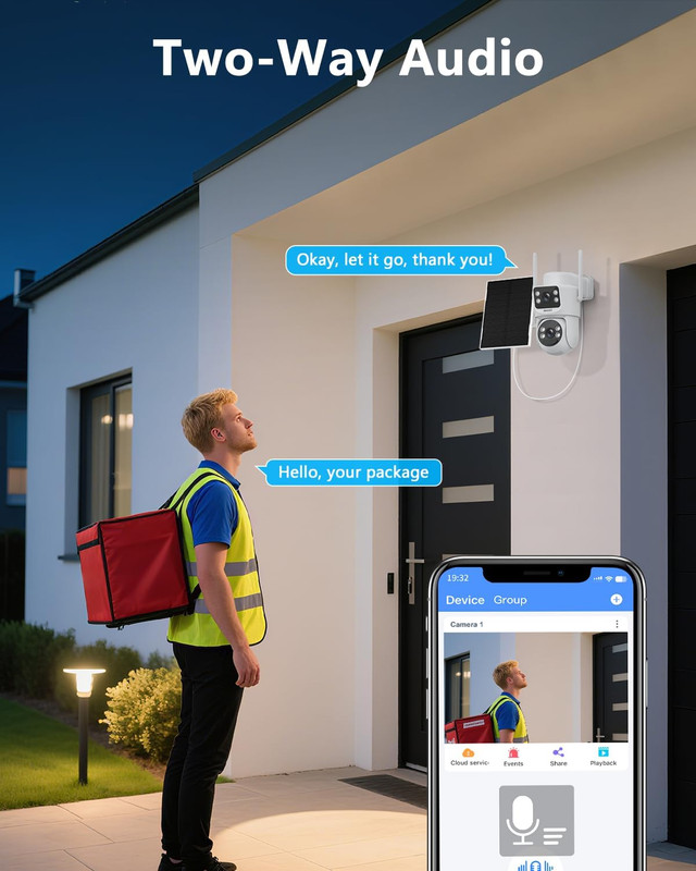 (2026 New) Solar Security Camera System Wireless Outdoor, 2-Cam Dual Lens 2K (Fi gallery