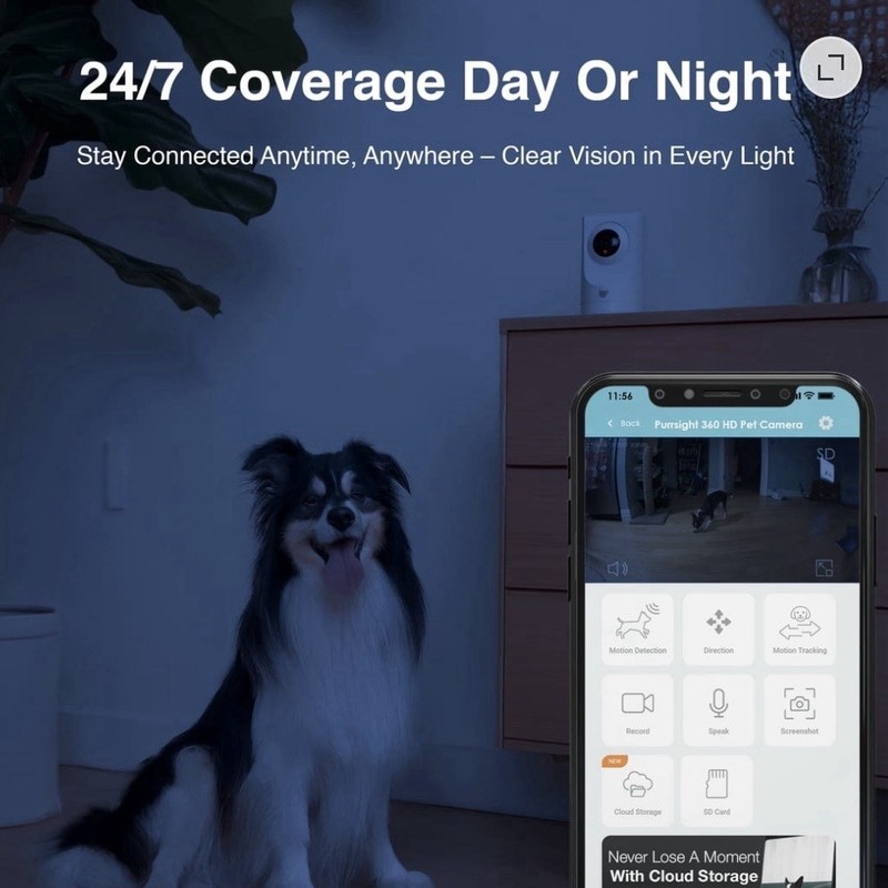 Instachew HD Camera 3 MP, Purrsight Mini 5G, Smart Pet Camera gallery