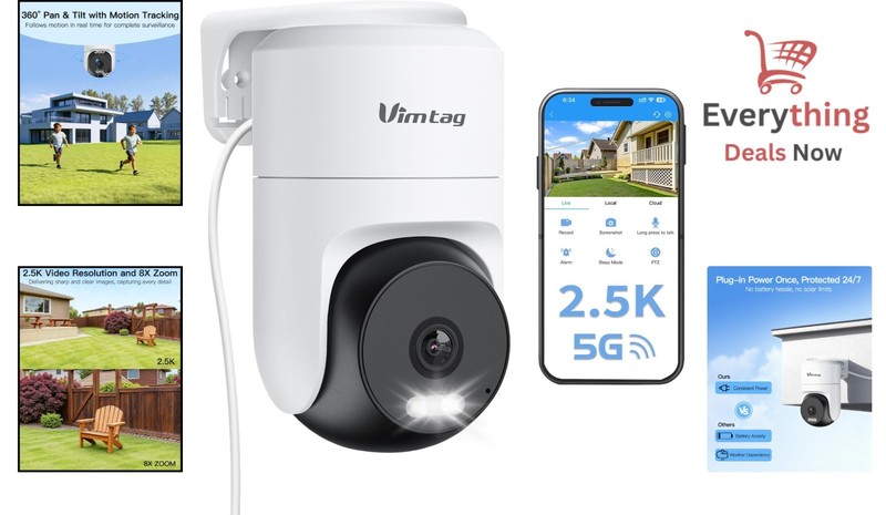 2.5K Outdoor Indoor Security Camera 360° Pan Tilt WiFi Night Vision Motion gallery