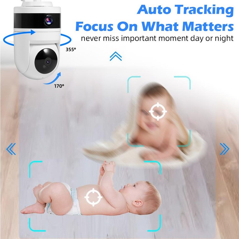 WiFi Security PTZ Camera Dual Lens Home Surveillance IP CCTV Pet Dog Cam Monitor gallery