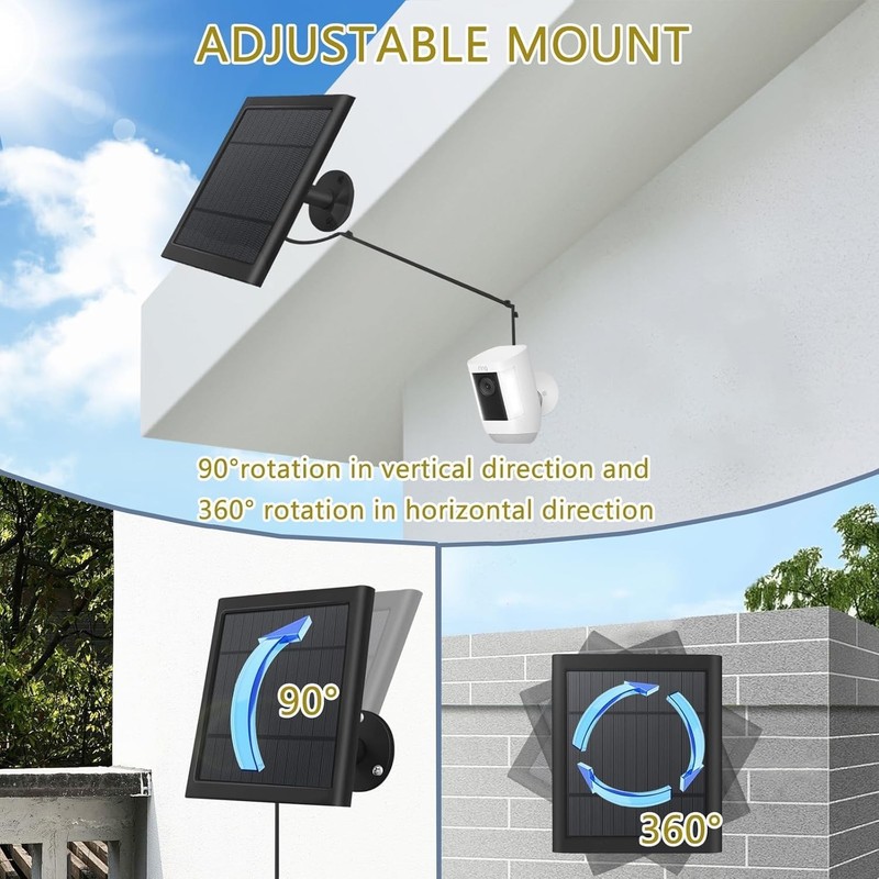 3 Pack - Solar Panel for Security Camera Spotlight Cam Plus/Pro(Battery) Stick u gallery