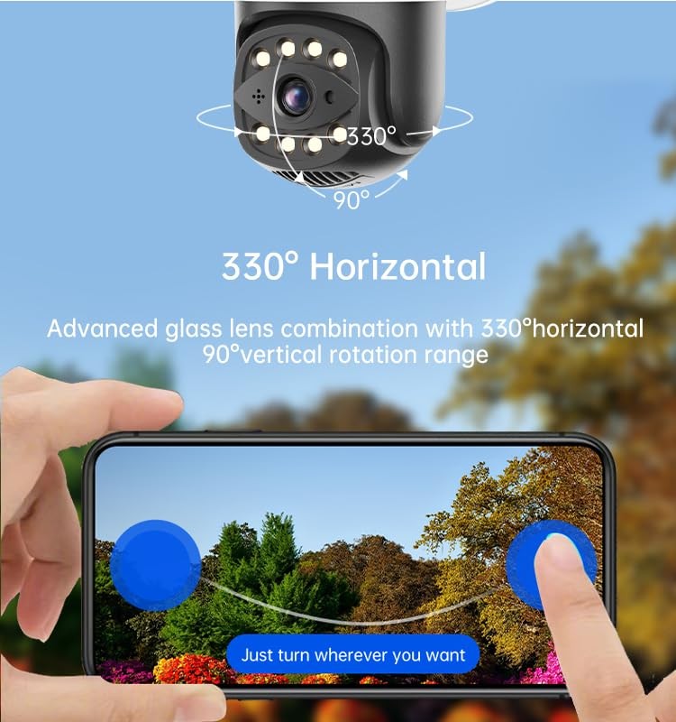 3MP Dome Camera Outdoor Security WiFi Pan/Tilt/Zoom Automatic Tracking Color ... gallery