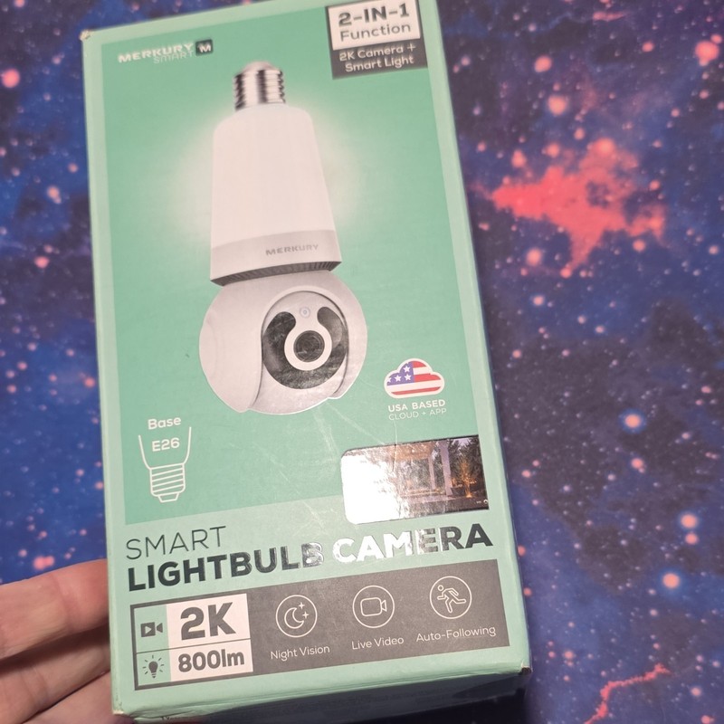 Merkury Smart 2K E26 Bulb Camera Pan/Tilt Indoor WiFi MI-CW107-199W gallery