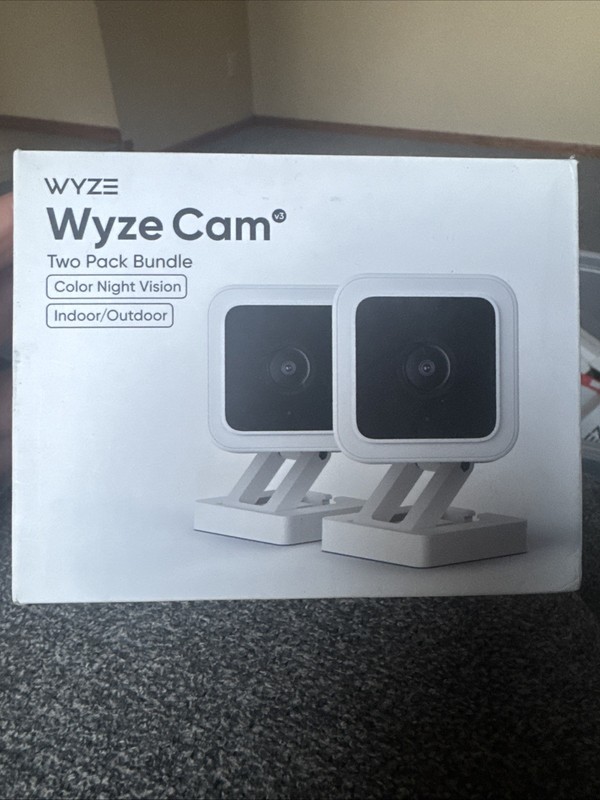 Wyze Cam v3 Wired Home Security Camera Two Pack Bundle Indoor Outdoor NEW