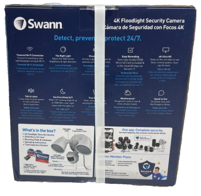 Swann SWIFI-4KFLOCAM-US Outdoor Floodlight 4K Security Surveillance Camera - NEW gallery