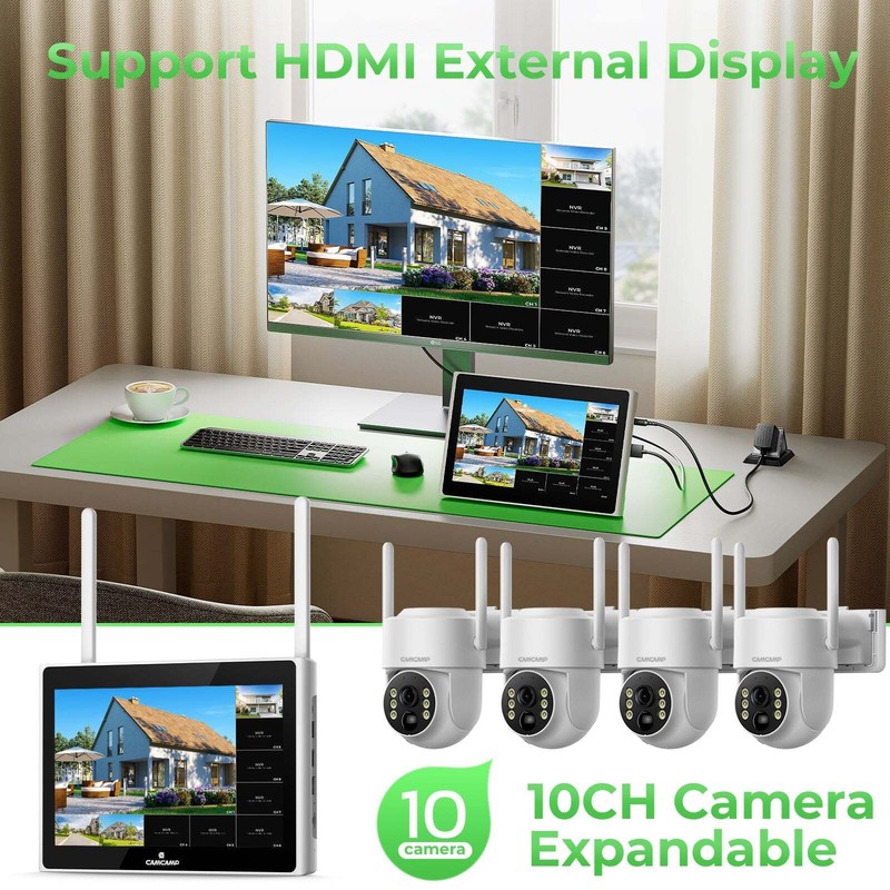 Solar Security Cameras Wireless Outdoor Home CCTV Security System With Monitor gallery