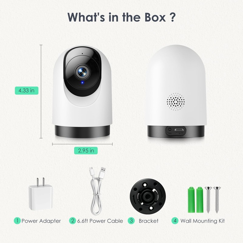 2K 360° Indoor Security Camera - Wi-Fi Baby & Pet Monitor, Motion Tracking, Nigh gallery