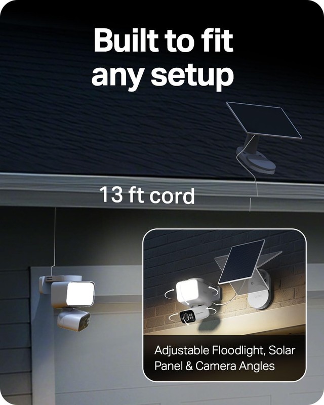 2K Outdoor Pan/Tilt Wireless Floodlight Security Camera, C615F KIT | Battery ... gallery