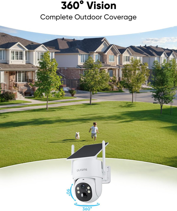 2.5K Pan/Tilt Security Cameras Wireless Outdoor, 100% Wire-Free Outdoor Camera w gallery