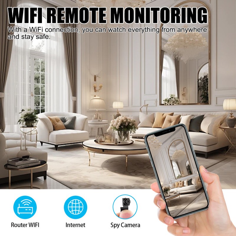 4K Mini Security Camera with Motion Alert WiFi APP Control DIY Adhesive Mount gallery