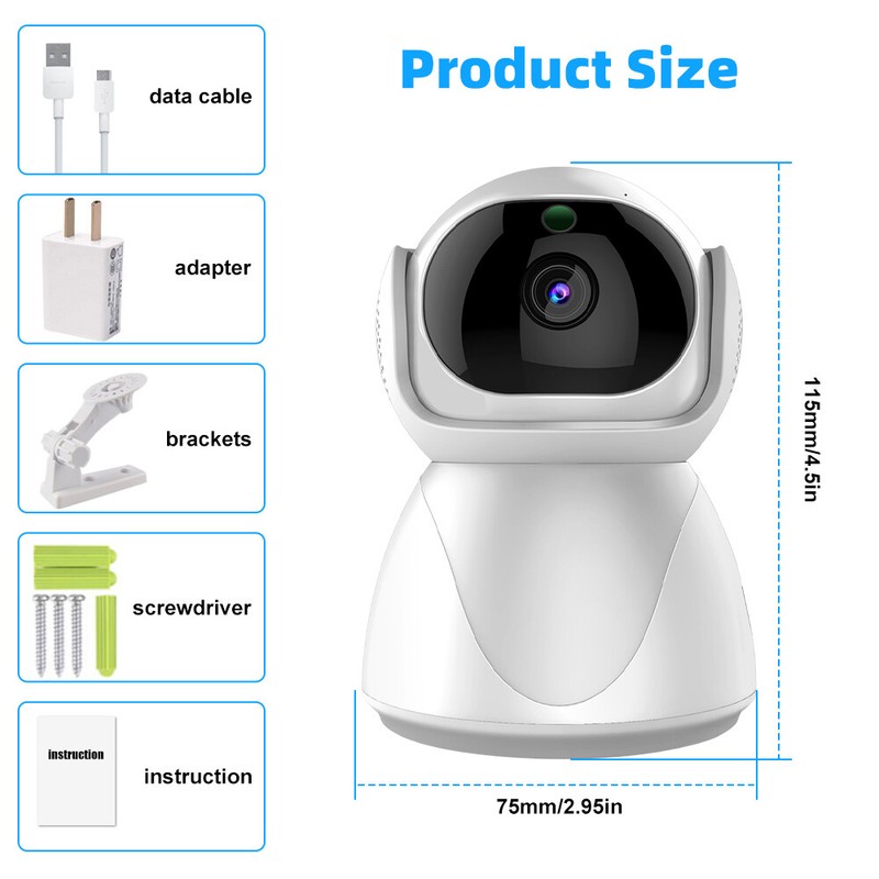 Wireless Dual-Band WiFi Security Camera Night Vision 2-Way Talk 32G Surveillance gallery
