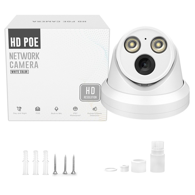 VIKYLIN 8MP Turret Security Camera 24*7 FullColor Night Vision White/Black Color