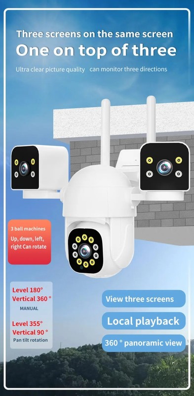 12MP CCTV Camera Outdoor Waterproof 360 Degree Monitoring Security Wifi Cameras gallery