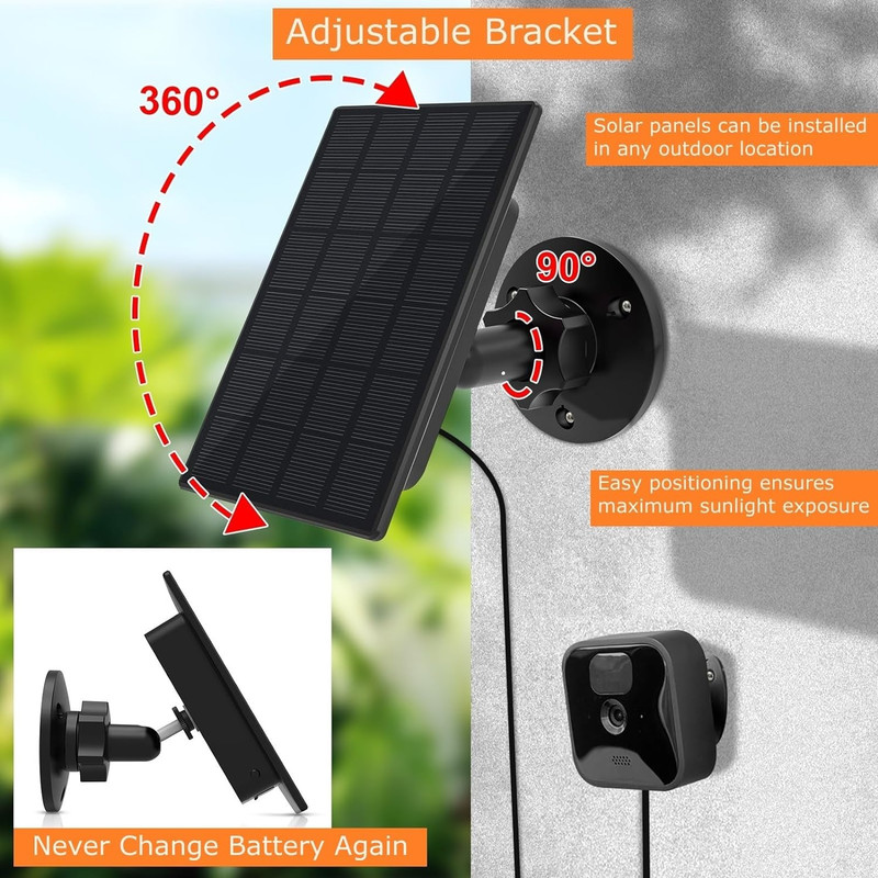 Solar Panel for Blink Camera Outdoor, 2W Blink Camera Solar Panel Compatible gallery