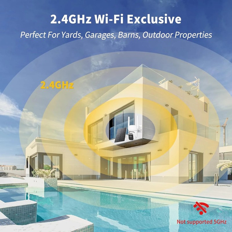 Solar Powered Security Camera, 360° Wireless Outdoor Camera,Motion Tracking, AI gallery