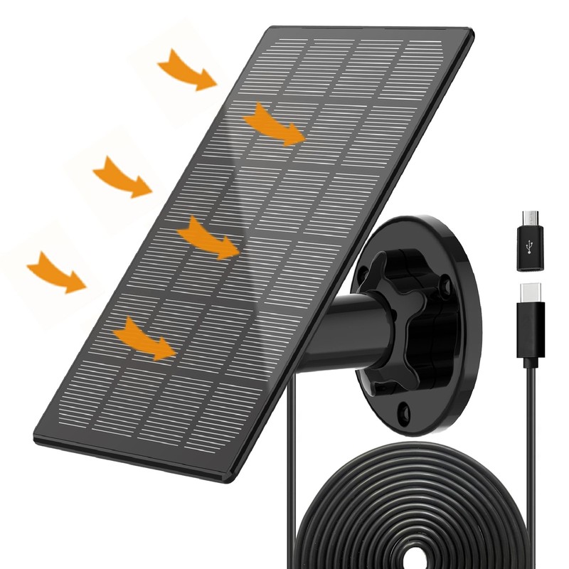 Solar Panel for Outdoor Camera, IP66 Waterproof Solar Charger, Continuous Sol... gallery