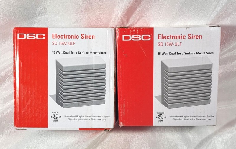 2 DSC Electronic Siren SD 15W-ULF Dual Tone Surface Mount Burglar Alarms