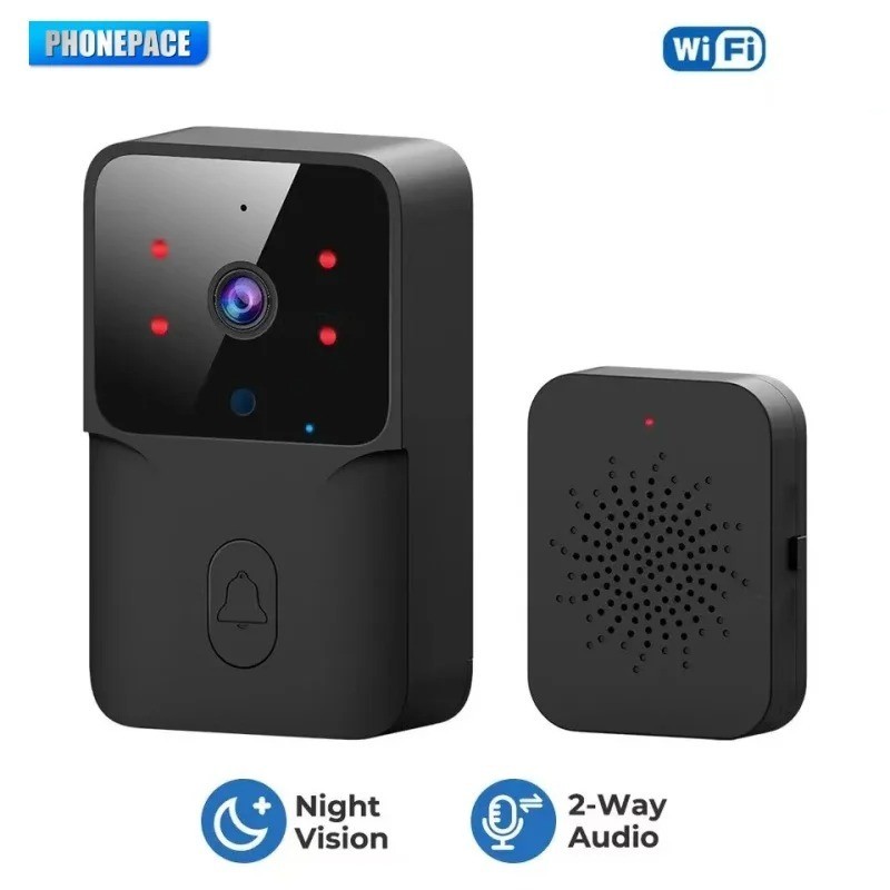HD WiFi Video Doorbell Low Power Rechargeable Night Vision Smart Security Door B