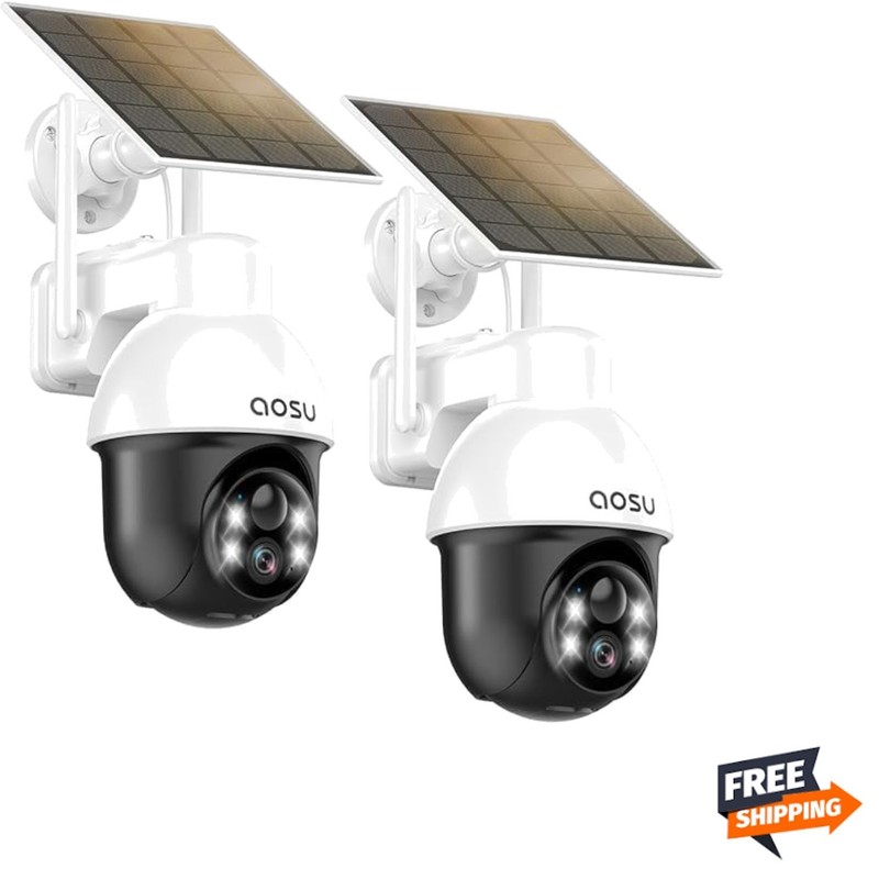 Solar Camera Security Outdoor – Security Cameras Wireless Outdoor with 360° P…