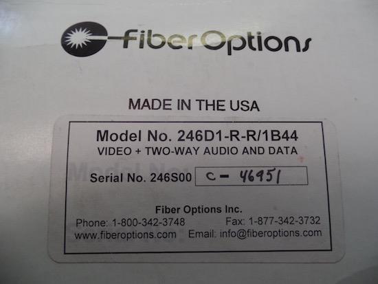 FIBEROPTIONS 246D1-R-R/1B44 / 246D1RR1B44 VIDEO + TWO-WAY AUDIO AND DATA gallery